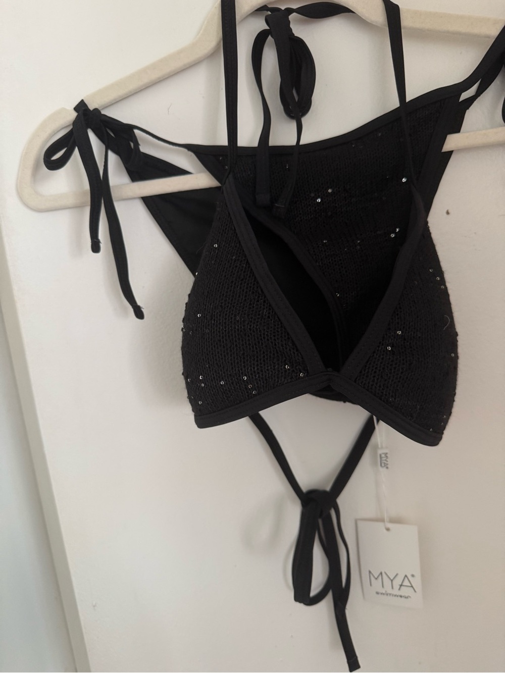 Black Sequin Triangle Bikini 3 pieces